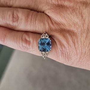 Blue Topaz Silver Ring